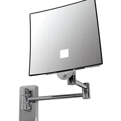 Miroir Grossissant|Sanindusa Miroir de salle de bain mural grossissant articulé Luxe lumineux chrome