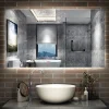 Miroir Lumineux|AICA Sanitaire Miroir de salle de bain rétro-éclairé sans cadre 100x60cm, Tricolore + Anti-buée + Mémoire + Dimmable,