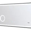 Vente-unique Miroir de salle de bain rectangulaire lumineux avec horloge digitale - Noir - 120 x 60 cm - AITANA