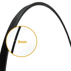AICA Sanitaire Miroir de salle de bain rond 50cm noir mat encadré,