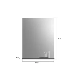 Meublorama Miroir de salle de bain SCOTT Gris foncé 60x79x18 cm