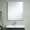 Miroir Grossissant|Kiamami Valentina Miroir De Salle De Bain Simple Avec Cadre En Abs Gris 70X60