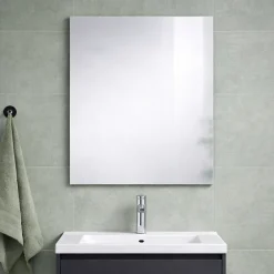 Miroir Grossissant|Kiamami Valentina Miroir De Salle De Bain Simple Avec Cadre En Abs Gris 70X60
