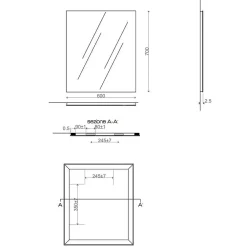Miroir Grossissant|Kiamami Valentina Miroir De Salle De Bain Simple Avec Cadre En Abs Gris 70X60