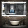 AICA Sanitaire Miroir de salle de bain 140x80cm Tri-color anti-buée LED avec mémoire et lumière gradation,
