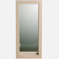 Miroir Simple|Autres Miroir de salle de bain 90x40 cm en bois couleur chêne avec étagère fixation murale CEDAM