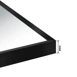 Miroir Simple|AICA Sanitaire Miroir de salle de bain 80x60cm Cadre carré miroir noir mat suspendu horizontalement et verticalement,