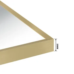 Miroir Simple|AICA Sanitaire Miroir de salle de bain 80x60cm Cadre carré miroir or mat suspendu, horizontalement et verticalement,