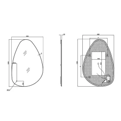 Miroir Lumineux|MPGlass Miroir de salle de bains lumineux LED 80 x 120 cm, argenté, Stone
