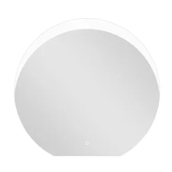 Miroir Lumineux|MPGlass Miroir de salle de bains lumineux LED rond 95 x 100 cm, argenté, Vague