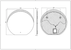 Miroir Lumineux|MPGlass Miroir de salle de bains lumineux LED rond 95 x 100 cm, argenté, Vague