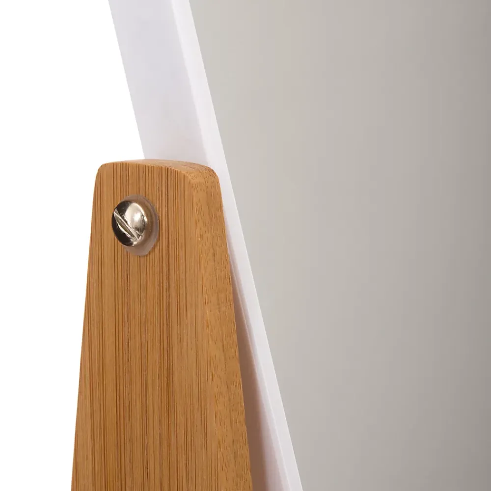 Miroir Simple|5Five Miroir de salle de bains grossissant pivotant à poser blanc et bambou,