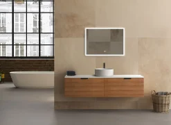 Miroir Lumineux|MPGlass Miroir de salle de bains lumineux LED rectangulaire l. 100 x H. 70 cm Bishop 2