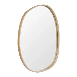 Miroir Simple|Homesight Miroir de salle de bains forme galet l.60 x H.80 cm, placage chêne, Thiam