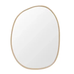 Miroir Simple|Homesight Miroir de salle de bains forme galet l.60 x H.80 cm, placage chêne, Thiam