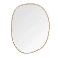 Miroir Simple|Homesight Miroir de salle de bains forme galet l.60 x H.80 cm, placage chêne, Thiam