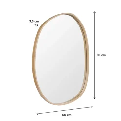 Miroir Simple|Homesight Miroir de salle de bains forme galet l.60 x H.80 cm, placage chêne, Thiam