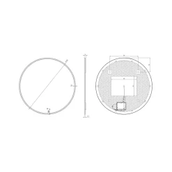 Miroir Lumineux|MPGlass Miroir de salle de bains lumineux LED rond Ø100 cm, argenté, Bishop