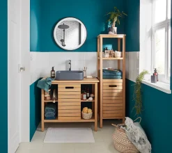 Miroir Lumineux|MPGlass Miroir de salle de bains lumineux LED noir rond Ø 60 cm, Naos