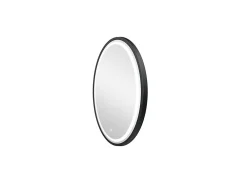 Miroir Lumineux|MPGlass Miroir de salle de bains lumineux LED noir rond Ø 60 cm, Naos