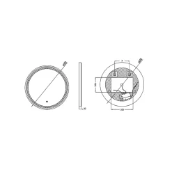 Miroir Lumineux|MPGlass Miroir de salle de bains lumineux LED noir rond Ø 60 cm, Naos
