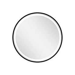 MPGlass Miroir de salle de bains lumineux LED noir rond Ø120 cm, Naos Black