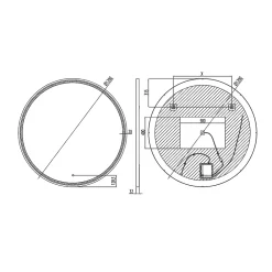 MPGlass Miroir de salle de bains lumineux LED noir rond Ø120 cm, Naos Black