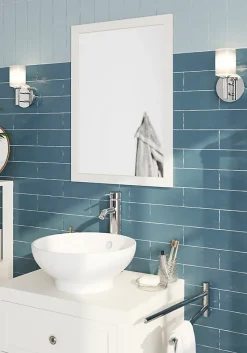 Miroir Simple|GoodHome Miroir de salle de bains blanc mat l.70 x L.50 x ép.1,6 cm, Perma