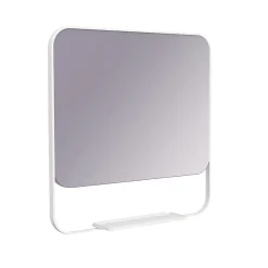 GoodHome Miroir de salle de bains mural blanc avec tablette l.60,5 x H.60.5 x P.12 cm, Maza