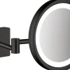 Miroir Grossissant Lumineux|Hansgrohe Miroir de salle de bains lumineux LED grossissant, noir mat,
