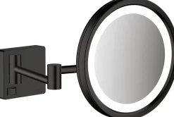Miroir Grossissant Lumineux|Hansgrohe Miroir de salle de bains lumineux LED grossissant, noir mat,