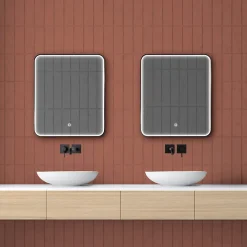Miroir Lumineux|MPGlass Miroir de salle de bains lumineux LED rectangulaire l. 60 x H. 70 cm Denver