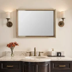 Miroir Simple|Cooke & Lewis Miroir de salle de bains effet chêne massif l.90 x P.13 x H.65 cm, Harmon