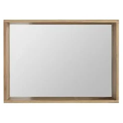 Miroir Simple|Cooke & Lewis Miroir de salle de bains effet chêne massif l.90 x P.13 x H.65 cm, Harmon