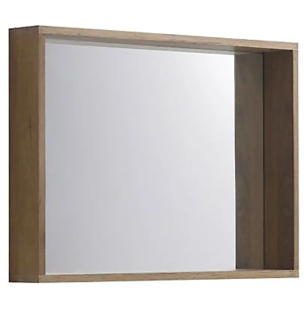 Miroir Simple|Cooke & Lewis Miroir de salle de bains effet chêne massif l.90 x P.13 x H.65 cm, Harmon
