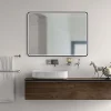 MPGlass Miroir de salle de bains lumineux LED noir 60 x 80 cm, Lyon Chic