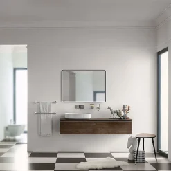 MPGlass Miroir de salle de bains lumineux LED noir 60 x 80 cm, Lyon Chic