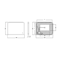 MPGlass Miroir de salle de bains lumineux LED noir 60 x 80 cm, Lyon Chic