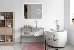 Miroir Lumineux|MPGlass Miroir de salle de bains lumineux LED rectangulaire l. 80 x H. 70 cm Bergen