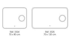 Miroir Lumineux|MPGlass Miroir de salle de bains lumineux LED rectangulaire l. 80 x H. 70 cm Bergen