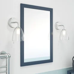 GoodHome Miroir de salle de bains bleu mat l.70 x L.50 x ép.1,6 cm, Perma