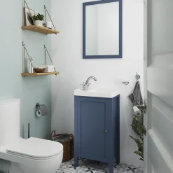 GoodHome Miroir de salle de bains bleu mat l.70 x L.50 x ép.1,6 cm, Perma