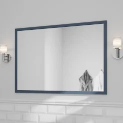 GoodHome Miroir de salle de bains bleu mat l.70 x L.100 x ép.1,6 cm, Perma