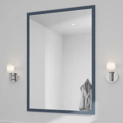 GoodHome Miroir de salle de bains bleu mat l.70 x L.100 x ép.1,6 cm, Perma