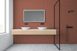 MPGlass Miroir de salle de bains lumineux LED rectangulaire l. 120 x H. 70 cm Denver