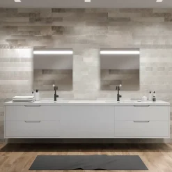 MPGlass Miroir de salle de bains lumineux LED, l.60 x H.70 cm, argenté, Kelme