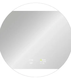 Miroir Lumineux|MPGlass Miroir de salle de bains lumineux LED connecté rond BroadWay diamètre 100 cm, bluetooth,