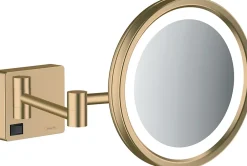 Miroir Grossissant Lumineux|Hansgrohe Miroir de salle de bains lumineux LED grossissant, bronze brossé,