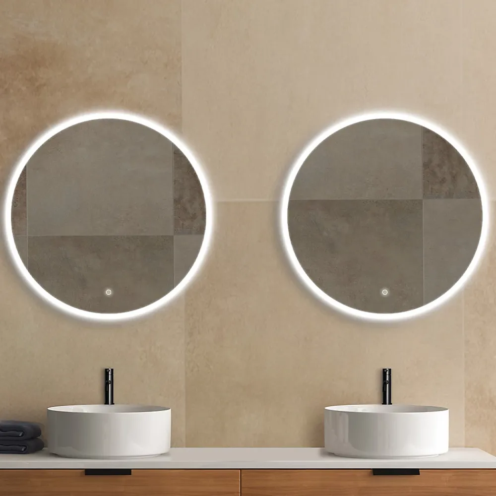 MPGlass Miroir de salle de bains lumineux LED rond Ø 80 cm Bishop 2