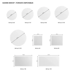 MPGlass Miroir de salle de bains lumineux LED rond Ø70 cm, argenté, Bishop
